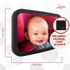 imageLusso Gear Baby Car Mirror  RearFacing Infant Mirror for Car with Crystal Clear View  Secure Shatterproof Backseat Design Black2Pack Black