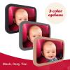 imageLusso Gear Baby Car Mirror  RearFacing Infant Mirror for Car with Crystal Clear View  Secure Shatterproof Backseat Design BlackTan