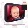 imageLusso Gear Baby Car Mirror  RearFacing Infant Mirror for Car with Crystal Clear View  Secure Shatterproof Backseat Design BlackTan
