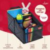 imageLusso Gear Car Seat Organizer with Cup Holders  Front or Backseat Organizer  9 Storage Compartments for Travel  Fits Cars Trucks and Vans  BlackFloral
