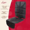 imageLusso Gear Car Seat Protector for Baby Car Seat Thick Padding Waterproof NonSlip Backing 2 Mesh Storage Pockets  Black2Pack Black