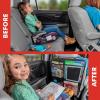 imageLusso Gear Heavy Duty Kick Mats 2 Pk  Waterproof Back Seat Organizer  Sag Proof Car Seat Cover for Kids  Black Kick Mats Car Protector with 3 Reinforced Storage Pockets  Backseat ProtectorGray
