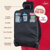 imageLusso Gear Heavy Duty Kick Mats 2 Pk  Waterproof Back Seat Organizer  Sag Proof Car Seat Cover for Kids  Black Kick Mats Car Protector with 3 Reinforced Storage Pockets  Backseat ProtectorBlack
