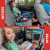 imageLusso Gear Heavy Duty Kick Mats 2 Pk  Waterproof Back Seat Organizer  Sag Proof Car Seat Cover for Kids  Black Kick Mats Car Protector with 3 Reinforced Storage Pockets  Backseat ProtectorBlack