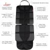 imageLusso Gear Two Pack of Car Seat Protector Black  Two Pack of Heavy Duty Kick Mats Black Waterproof Protects Fabric or Leather Seats Premium Oxford Fabric Travel Essentials