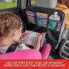 imageLusso Gear Two Pack of Car Seat Protector Black  Two Pack of Heavy Duty Kick Mats Black Waterproof Protects Fabric or Leather Seats Premium Oxford Fabric Travel Essentials