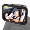 imageLusso Gear Baby Car Mirror  RearFacing Infant Mirror for Car with Crystal Clear View  Secure Shatterproof Backseat Design Black1Pack Black