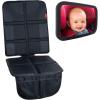 imageLusso Gear Car Seat Protector  Baby Backseat Mirror for Car  Baby Travel Essentials  Protect Car Seats and Keep on Eye on Your Baby  Waterproof Car Seat Protector for Child Car Seat