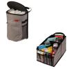 imageLusso Gear Car Trash Can  Round  Gray and Car Seat Organizer  Gray