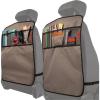 imageLusso Gear Heavy Duty Kick Mats 2 Pk  Waterproof Back Seat Organizer  Sag Proof Car Seat Cover for Kids  Black Kick Mats Car Protector with 3 Reinforced Storage Pockets  Backseat ProtectorGray