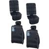 imageLusso Gear Two Pack of Car Seat Protector Black  Two Pack of Heavy Duty Kick Mats Black Waterproof Protects Fabric or Leather Seats Premium Oxford Fabric Travel Essentials