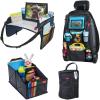 imageLusso Gear quotToddler Travel Time Bundle  BlueBlack  Kids Travel Tray Back Seat Organizer Car Seat Organizer Car Trash Can