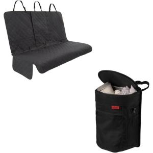 imageLusso Dog Car Seat Cover and Car Trash Can Waterproof Seat Cover and Leak Proof Trash Can  Organize and Clean Your Car