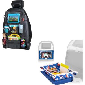 imageLusso Gear B S Car Organizer  Black and Kids Tray Table Cover  Airplanes