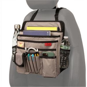 imageLusso Gear Car Organizer for Front Seat or Car Seat UltraDurable OneSizeFitsAll Car Storage Organizers Easily Keeps Supplies Secure ampamp Upright Premium Car Seat Organizer for Kids ampamp Adults TanGray