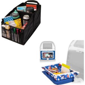 imageLusso Gear Car Seat Organizer  Black and Kids Tray Table Cover  Airplanes