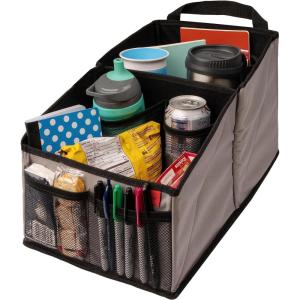 imageLusso Gear Car Seat Organizer with Cup Holders  Front or Backseat Organizer  9 Storage Compartments for Travel  Fits Cars Trucks and Vans  BlackGray