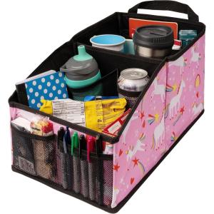 imageLusso Gear Car Seat Organizer with Cup Holders  Front or Backseat Organizer  9 Storage Compartments for Travel  Fits Cars Trucks and Vans  BlackUnicorns
