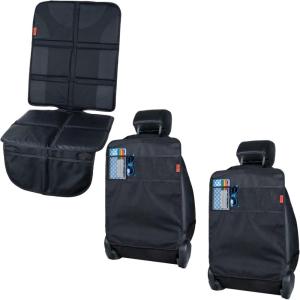 imageLusso Gear Car Seat Protection Bundle  2 Pack Kick Mats ampamp Seat Covers Waterproof NonSlip Storage Pockets