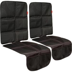 imageLusso Gear Car Seat Protector for Baby Car Seat Thick Padding Waterproof NonSlip Backing 2 Mesh Storage Pockets  Black2Pack Black