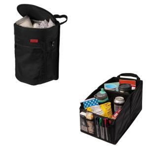 imageLusso Gear Car Trash Can and Car Seat Organizer Bundle  Keep Your Car Clean and Tidy