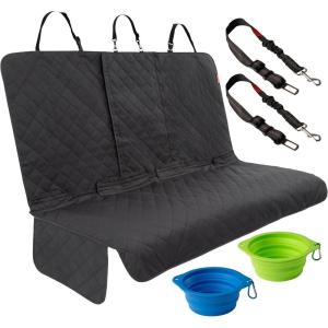 imageLusso Gear Dog Car Seat Cover for Back Seat  100 Waterproof  Full Protection from Mud Scratches Shedding  NonSlip Cover Stays in Place Fits Car Truck SUV BlackTravel Edition  Black
