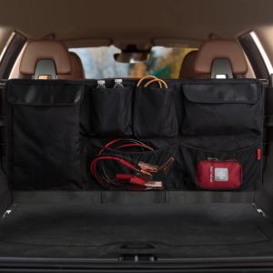 imageLusso Gear Hanging Car Trunk Organizer Cargo Storage for Truck SUV Van  Large or Small Back Seat Spaces  Strong Durable Pockets  Holds any Accessories  Backseat Car Organizer Storage  XLBlack