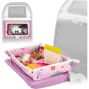 imageLusso Gear Kids Airplane Tray Table Cover with Pockets  Travel Essentials for Toddlers  Travel Tray for Kids on Plane or Train  Airplane Must Haves and Flying Essentials  Baby Must Have UnicornsMermaids