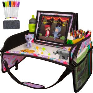 imageLusso Gear Lap Tray for Toddler and kids Table Tray for Travel Car Seat Airplane Desk Essential Accessories and Road Trip Activities GrayMermaids