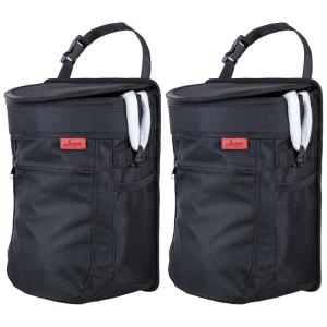 imageLusso Gear SpillProof Car Trash Can 25 Gallon  EasytoClean Hanging Garbage Bin  LeakProof Lid Removable Liner Waterproof  Keep Car SUV Truck Minivan OdorFree  Black  Truck Accessories2Pack Black