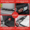 imageLusso Gear Car Seat Protector BlackRed  Two Pack of Heavy Duty Kick Mats BlackRed Waterproof Protects Fabric or Leather Seats Premium Oxford Fabric Travel Essentials