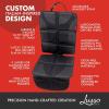 imageLusso Gear Car Seat Protector BlackRed  Two Pack of Heavy Duty Kick Mats BlackRed Waterproof Protects Fabric or Leather Seats Premium Oxford Fabric Travel Essentials