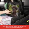 imageLusso Gear Kids Travel Tray with Dry Erase Board Black  Car Seat Protector Black Road Trip Essentials Kids NoDrop Tablet Holder Lap Desk Cup Holder Toddler Toy Storage Fits Airplane