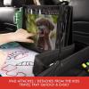 imageLusso Gear Kids Travel Tray with Dry Erase Board Black  Car Seat Protector Black Road Trip Essentials Kids NoDrop Tablet Holder Lap Desk Cup Holder Toddler Toy Storage Fits Airplane