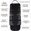 imageLusso Gear Two Pack of Car Seat Protector Gray  Two Pack of Heavy Duty Kick Mats Gray Waterproof Protects Fabric or Leather Seats Premium Oxford Fabric Travel Essentials