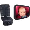 imageLusso Gear Car Seat Protector BlackRed  Baby Backseat Mirror for Car BlackRed Waterproof Protects Fabric or Leather Seats Premium Oxford Fabric Travel Essentials
