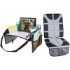 imageLusso Gear Kids Travel Tray with Dry Erase Board Black  Car Seat Protector Black Road Trip Essentials Kids NoDrop Tablet Holder Lap Desk Cup Holder Toddler Toy Storage Fits Airplane