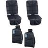 imageLusso Gear Two Pack of Car Seat Protector Black wRed  Two Pack of Heavy Duty Kick Mats Black wRed Waterproof Protects Fabric or Leather Seats Premium Oxford Fabric Travel Essentials