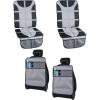 imageLusso Gear Two Pack of Car Seat Protector Gray  Two Pack of Heavy Duty Kick Mats Gray Waterproof Protects Fabric or Leather Seats Premium Oxford Fabric Travel Essentials