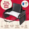 imageLusso Gear Kids Tray Table Cover  Dinos Kids Travel Tray  Dinos and Baby Car Seat Protector  Black