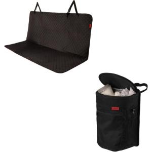imageLusso Gear Dog Car Seat Cover and Car Trash Can  Round  Black