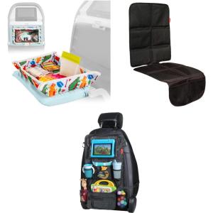 imageLusso Gear Kids Tray Table Cover  Dinos Baby Car Seat Protector  Black and B S Car Organizer  Black