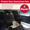 imageLusso Gear Dog Car Seat Cover for Front Seat 2 Pack  100 Waterproof Nonslip  Full Protection for Passenger Chair Captain Chairs  Rear Seat Protector for Dogs  Fits Cars Trucks SUVsSingle Cover  Twin Pack  Black