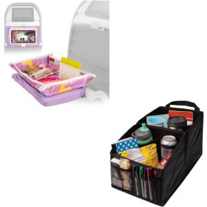 imageKids Tray Table Cover  Unicorns and Car Seat Organizer  Black