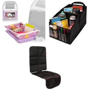 imageKids Tray Table Cover  Unicorns Car Seat Organizer  Black and Baby Car Seat Protector  Black