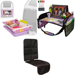 imageKids Tray Table Cover  Unicorns Kids Travel Tray  Unicorns and Baby Car Seat Protector  Black