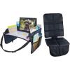 imageLusso Gear Kids Travel Tray with Dry Erase Board Blue  Car Seat Protector Black Road Trip Essentials Kids NoDrop Tablet Holder Lap Desk Cup Holder Toddler Toy Storage Fits Airplane