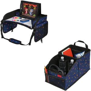 imageLusso Gear Kids Travel Tray and Car Seat Organizer for Front or Backseat Toddler Car Seat Travel Tray for Kids Car Seat Passenger Seats Truck and Van Planets